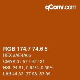カラーコード: RGB 174.7 74.6 5 | qconv.com
