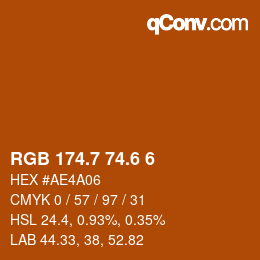 カラーコード: RGB 174.7 74.6 6 | qconv.com