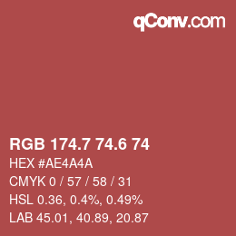 カラーコード: RGB 174.7 74.6 74 | qconv.com