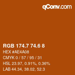 カラーコード: RGB 174.7 74.6 8 | qconv.com