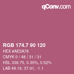 カラーコード: RGB 174.7 90 120 | qconv.com