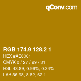 カラーコード: RGB 174.9 128.2 1 | qconv.com