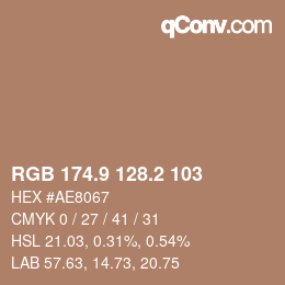 Color code: RGB 174.9 128.2 103 | qconv.com