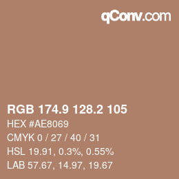 Color code: RGB 174.9 128.2 105 | qconv.com
