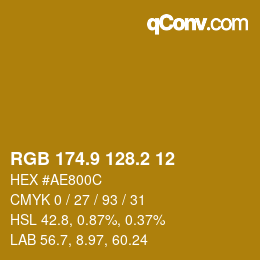 カラーコード: RGB 174.9 128.2 12 | qconv.com