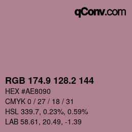 Color code: RGB 174.9 128.2 144 | qconv.com