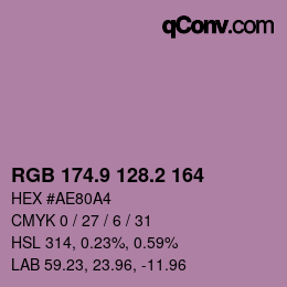 Color code: RGB 174.9 128.2 164 | qconv.com