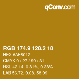Color code: RGB 174.9 128.2 18 | qconv.com