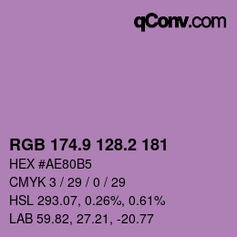 カラーコード: RGB 174.9 128.2 181 | qconv.com