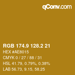 カラーコード: RGB 174.9 128.2 21 | qconv.com