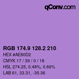カラーコード: RGB 174.9 128.2 210 | qconv.com