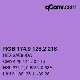 カラーコード: RGB 174.9 128.2 218 | qconv.com