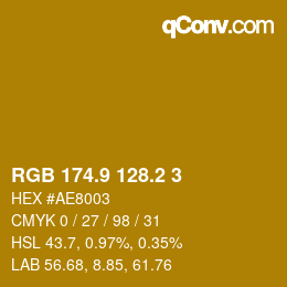 カラーコード: RGB 174.9 128.2 3 | qconv.com
