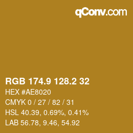 Color code: RGB 174.9 128.2 32 | qconv.com