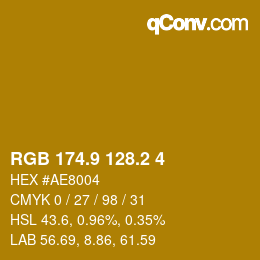 カラーコード: RGB 174.9 128.2 4 | qconv.com