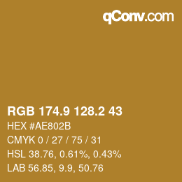 Color code: RGB 174.9 128.2 43 | qconv.com