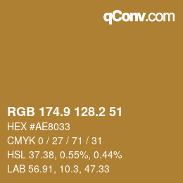 カラーコード: RGB 174.9 128.2 51 | qconv.com