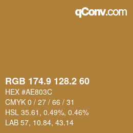 カラーコード: RGB 174.9 128.2 60 | qconv.com
