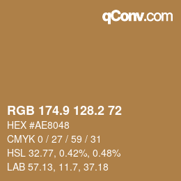 Color code: RGB 174.9 128.2 72 | qconv.com