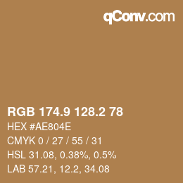 Color code: RGB 174.9 128.2 78 | qconv.com