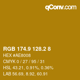 カラーコード: RGB 174.9 128.2 8 | qconv.com