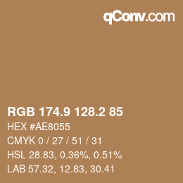 Color code: RGB 174.9 128.2 85 | qconv.com