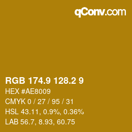 カラーコード: RGB 174.9 128.2 9 | qconv.com