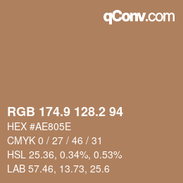 Color code: RGB 174.9 128.2 94 | qconv.com