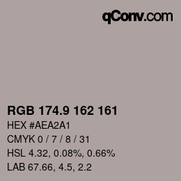 Color code: RGB 174.9 162 161 | qconv.com