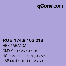 カラーコード: RGB 174.9 162 218 | qconv.com