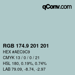 Color code: RGB 174.9 201 201 | qconv.com