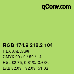 カラーコード: RGB 174.9 218.2 104 | qconv.com