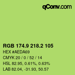 カラーコード: RGB 174.9 218.2 105 | qconv.com