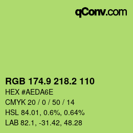 カラーコード: RGB 174.9 218.2 110 | qconv.com