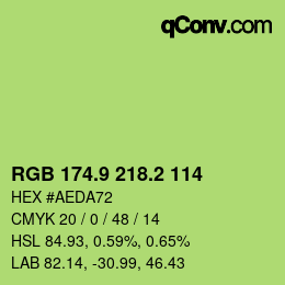 カラーコード: RGB 174.9 218.2 114 | qconv.com