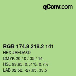 カラーコード: RGB 174.9 218.2 141 | qconv.com