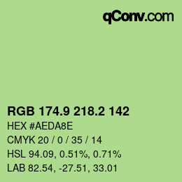 カラーコード: RGB 174.9 218.2 142 | qconv.com