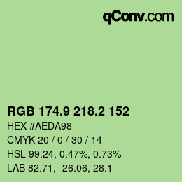 カラーコード: RGB 174.9 218.2 152 | qconv.com
