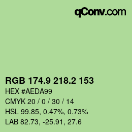 カラーコード: RGB 174.9 218.2 153 | qconv.com