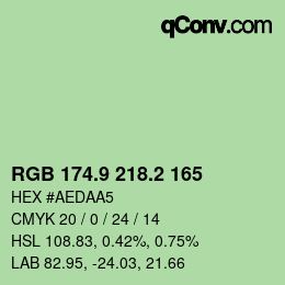 カラーコード: RGB 174.9 218.2 165 | qconv.com