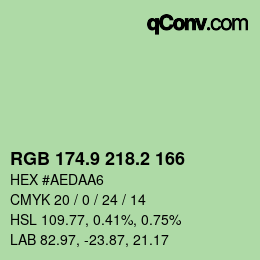 カラーコード: RGB 174.9 218.2 166 | qconv.com