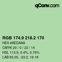 カラーコード: RGB 174.9 218.2 170 | qconv.com