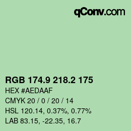 カラーコード: RGB 174.9 218.2 175 | qconv.com