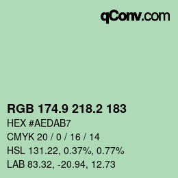 カラーコード: RGB 174.9 218.2 183 | qconv.com