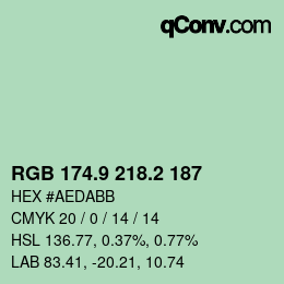 Color code: RGB 174.9 218.2 187 | qconv.com