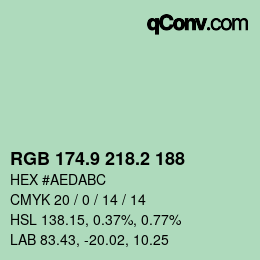カラーコード: RGB 174.9 218.2 188 | qconv.com