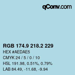 Color code: RGB 174.9 218.2 229 | qconv.com