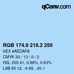 Color code: RGB 174.9 218.2 250 | qconv.com