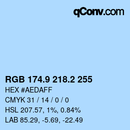 Color code: RGB 174.9 218.2 255 | qconv.com