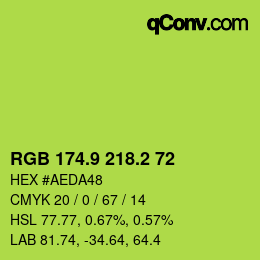 カラーコード: RGB 174.9 218.2 72 | qconv.com
